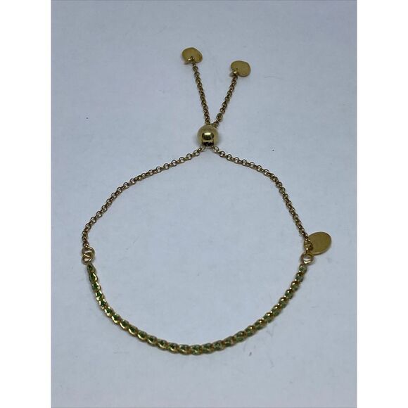 Argento Vivo 541448GGRN Bracelet Gold-Plate Over Sterling Silver MSRP $68 NM243 - Picture 1 of 4